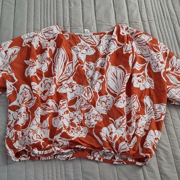 a.n.a Womens V Neck Short Sleeve Wrap Shirt - Picture 7 of 12